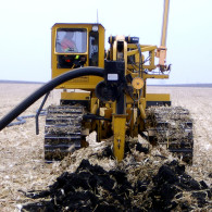 Plow installing GOLDLINE pipe