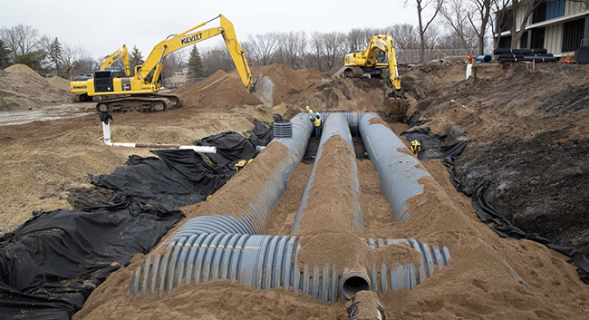 Rainwater Harvest Cistern System | The Fred, Edina, MN